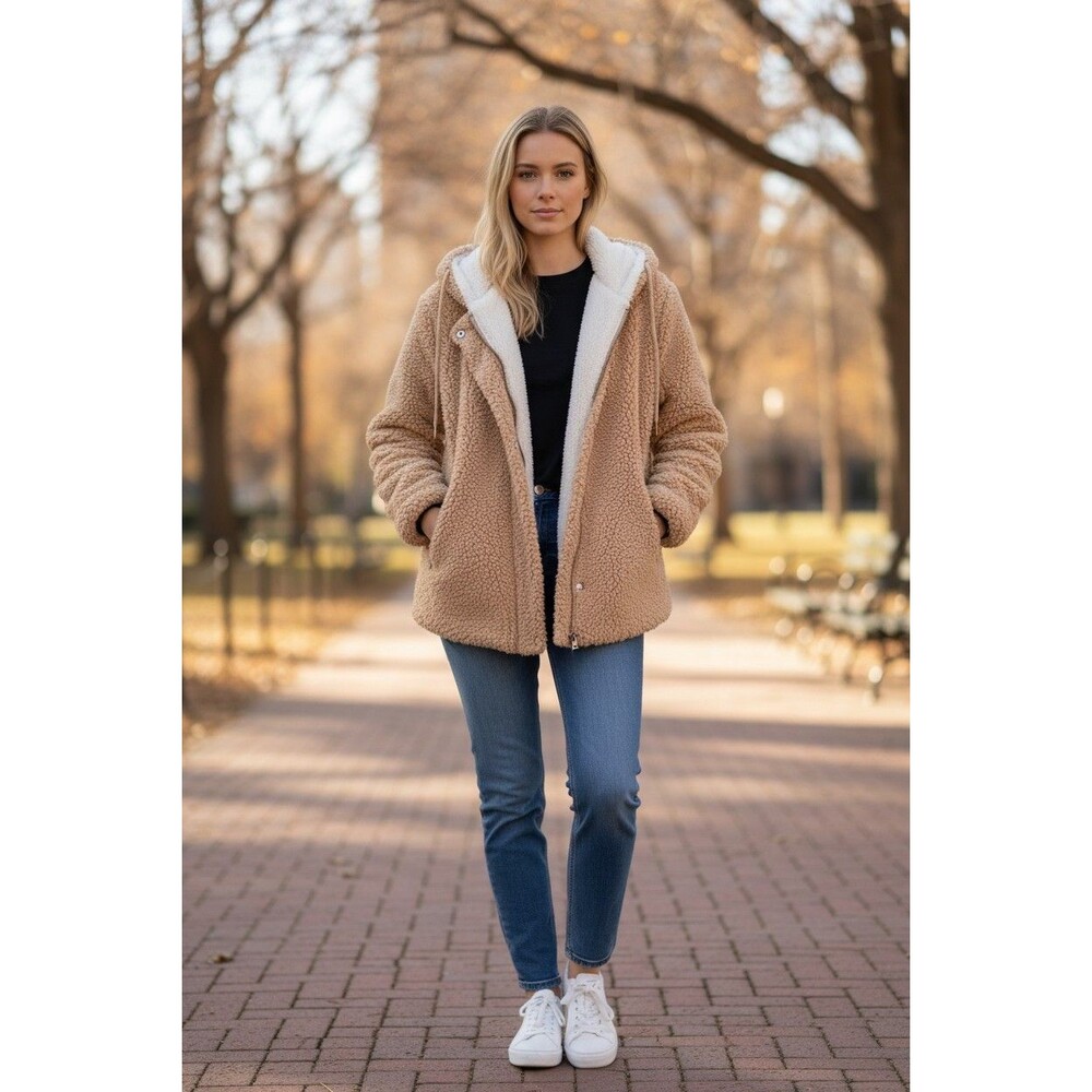 C&C California Faux Fur Coat - Size Medium - Free Shipping